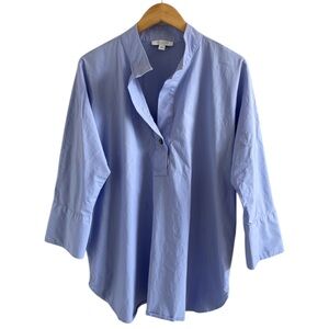 Ann Taylor Weekend Collection Popover Tunic Top 3/4 Sleeve Large